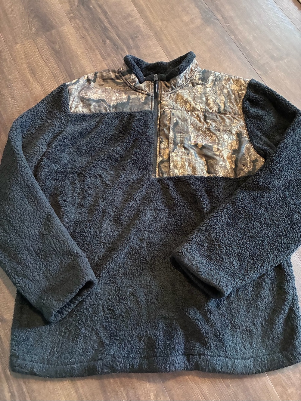 Realtree Timber Camo Sherpa Fleece Pullover Men’s Large